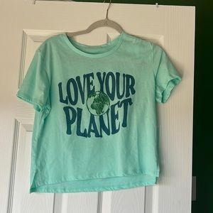 earth day baggy crop top (GOOD CONDITION)